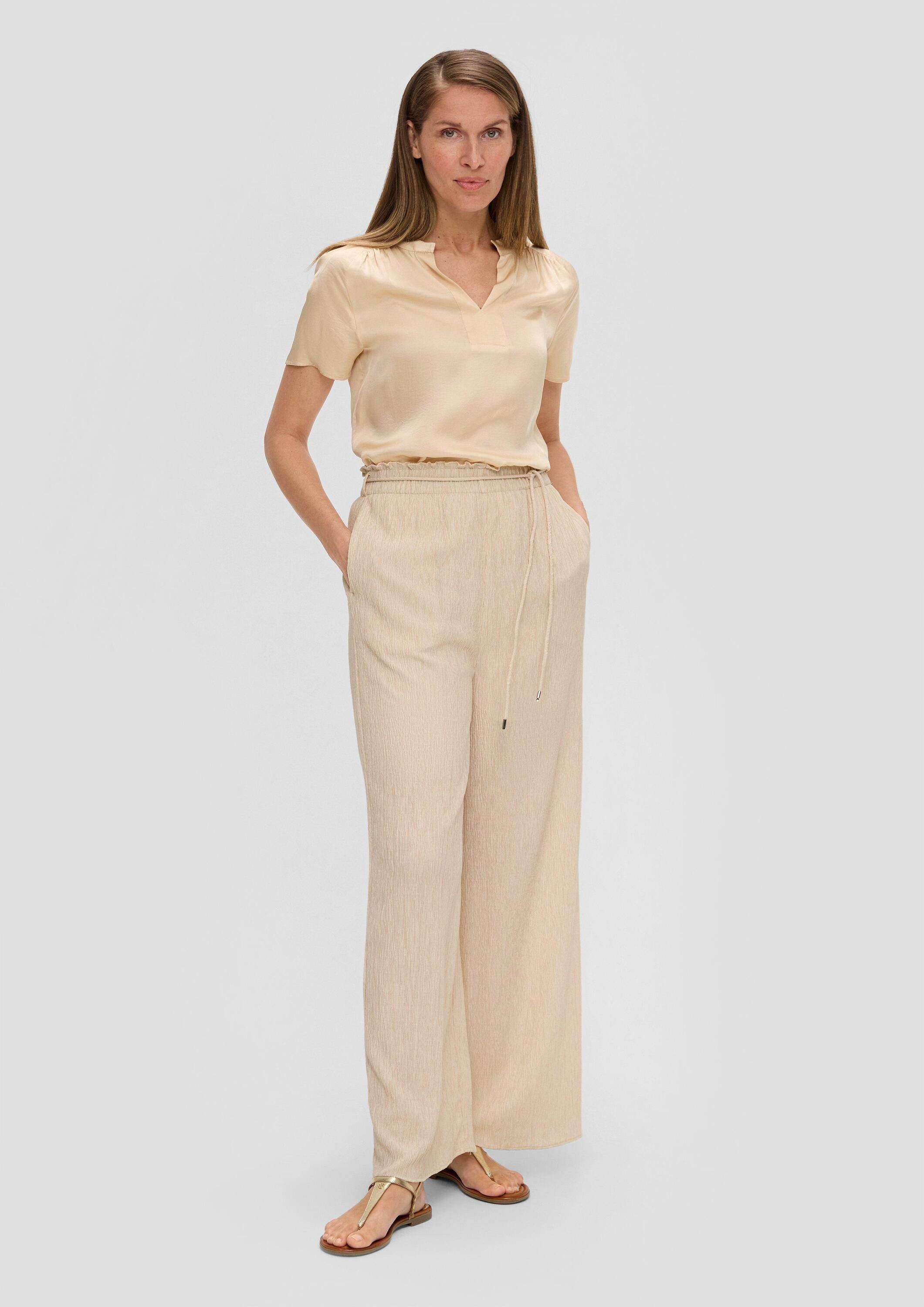 s.Oliver Chinos Hose Hose mit Crinkle-Struktur und Eingrifftaschen