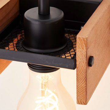 Lightbox Wandleuchte, ohne Leuchtmittel, Wandlampe, 11 x 12 x 13 cm, E27, max. 42 W, Metall/Holz, schwarz/holz