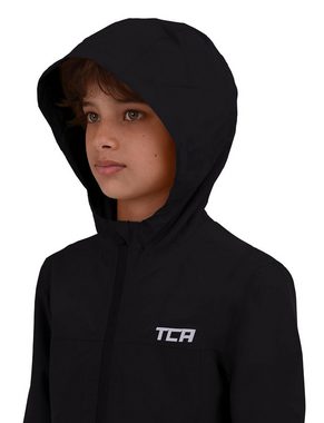 TCA Trainingspullover TCA Wasserdichte Regenjacke für Jungen, Schwarz, 10-12 Jahre (1-tlg)