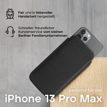 wiiuka Handyhülle sliiv Hülle für iPhone 13 Pro Max, Tasche Handgefertigt - Echt Leder, Premium Case