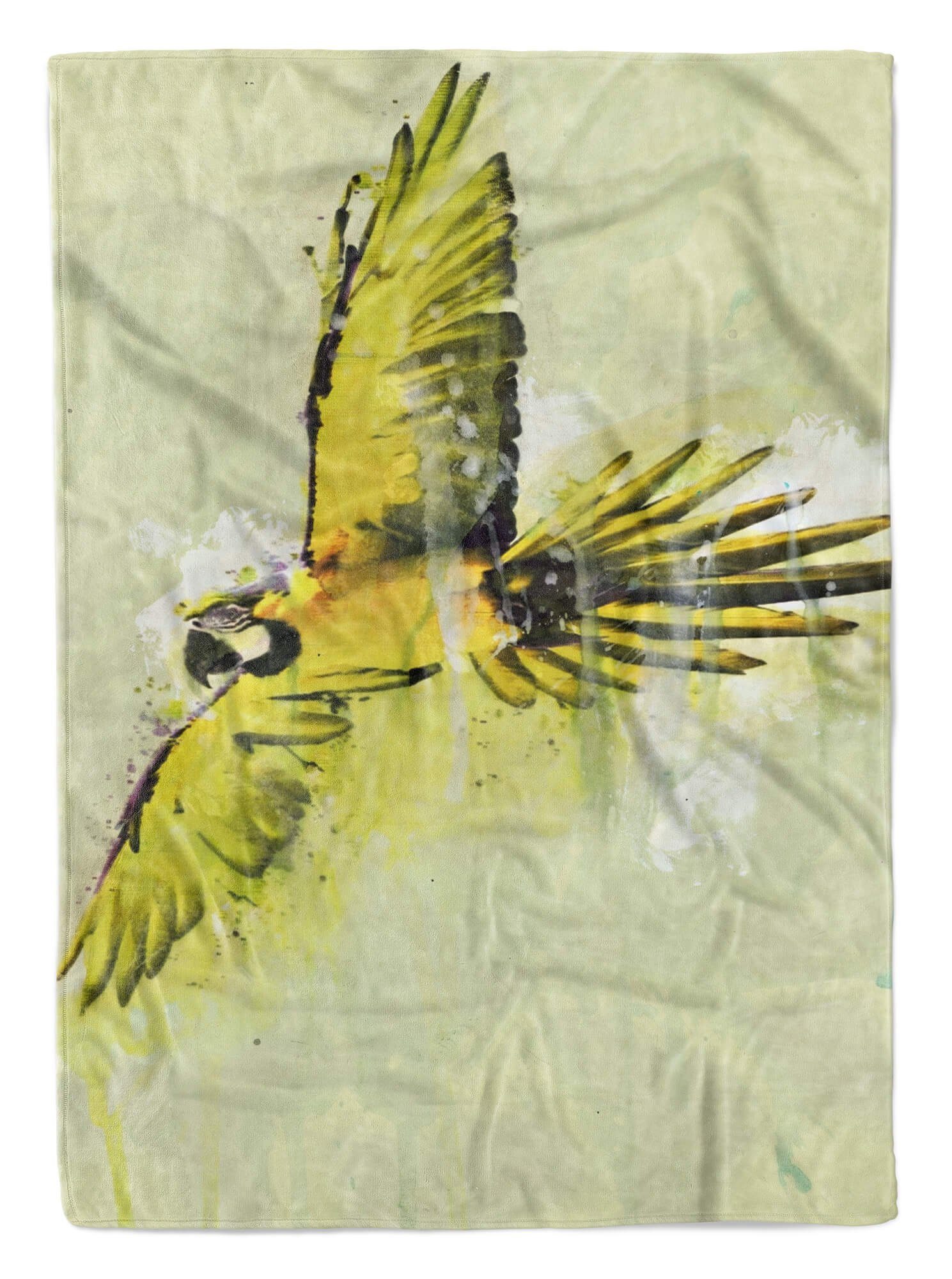 Saunatuch Fly Art Tier Baumwolle-Polyester-Mix Strandhandtuch Motiv, Handtuch Handtücher Serie Kuscheldecke (1-St), Handtuch Sinus Kunstvoll SplashArt