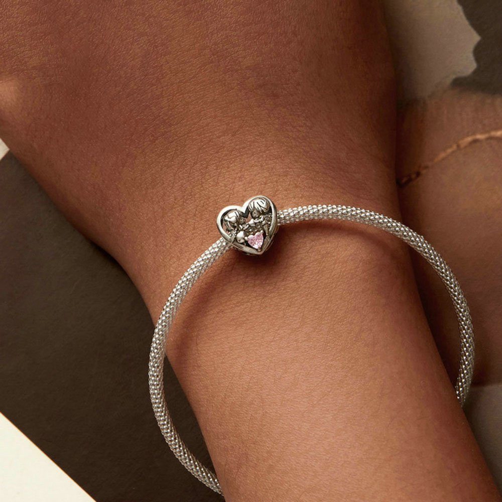 Perlen Sterling Bead Perlen Geschenke für POCHUMIDUU Armbänder diy Silber Halsketten), liebe Figur für 925 (1-tlg., Liebe und Menschen Armband