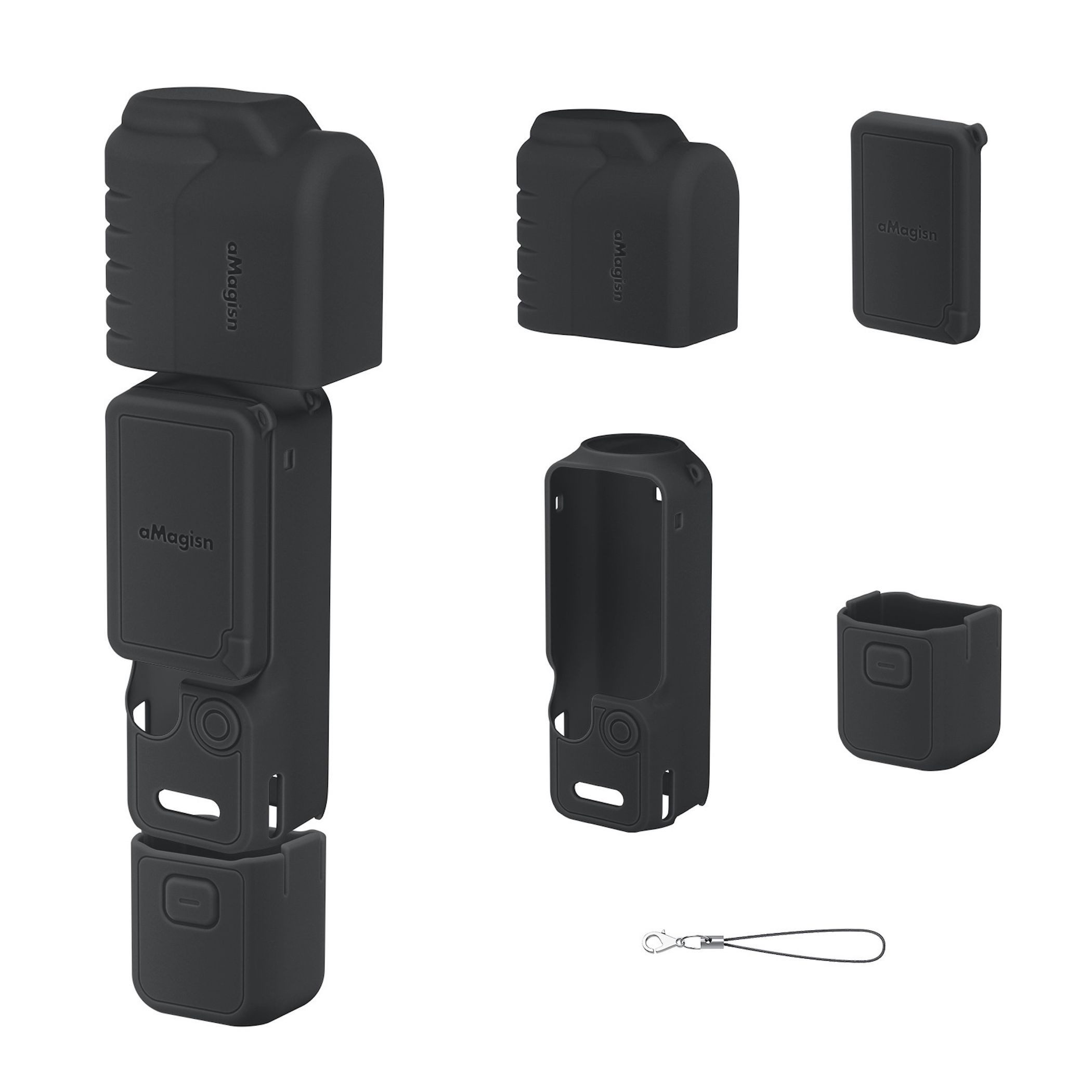 Wigento Silikon Schutzhülle Shockproof für DJI Osmo Pocket 4 Zubehör Schwarz Zubehör Drohne (Kompakt, Leicht, Flexibel, Stoßhemmend, Passgenau)