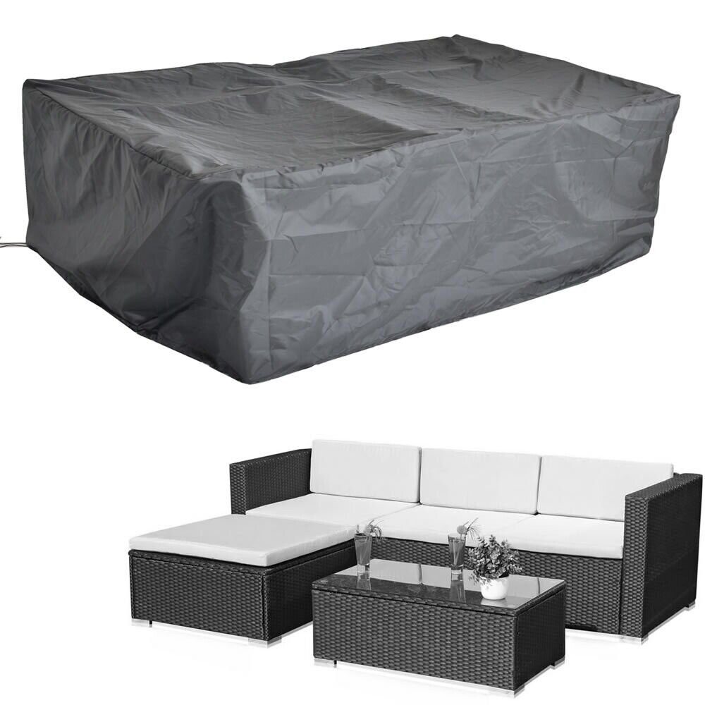 Melko Gartenmöbel-Schutzhülle Abdeckplane für Rattan Lounge 242x162x100 cm Gartenmöbel Schutzhülle (Stück, 1-St., Plane), mit Kordelverschluss