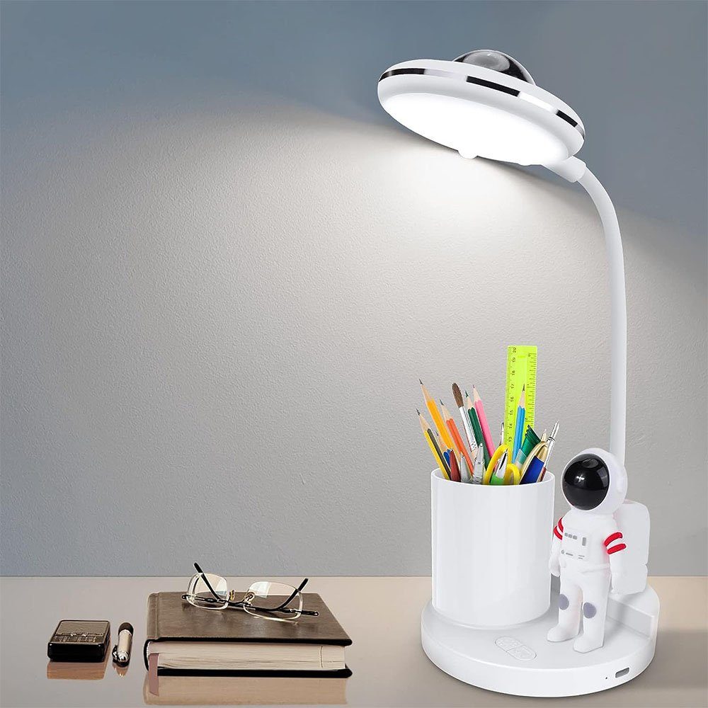 MOUTEN LED Schreibtischlampe Stifthalter LED-Schreibtischlampe Projektor und Dimmbare mit