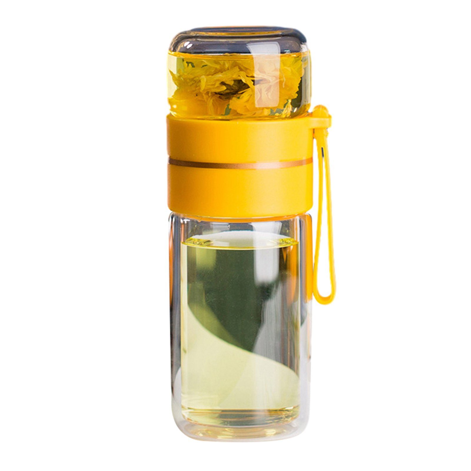 Blusmart yellow Trinkflasche Tee-Wasser-Trenn-Glasbecher Doppelschichtiger