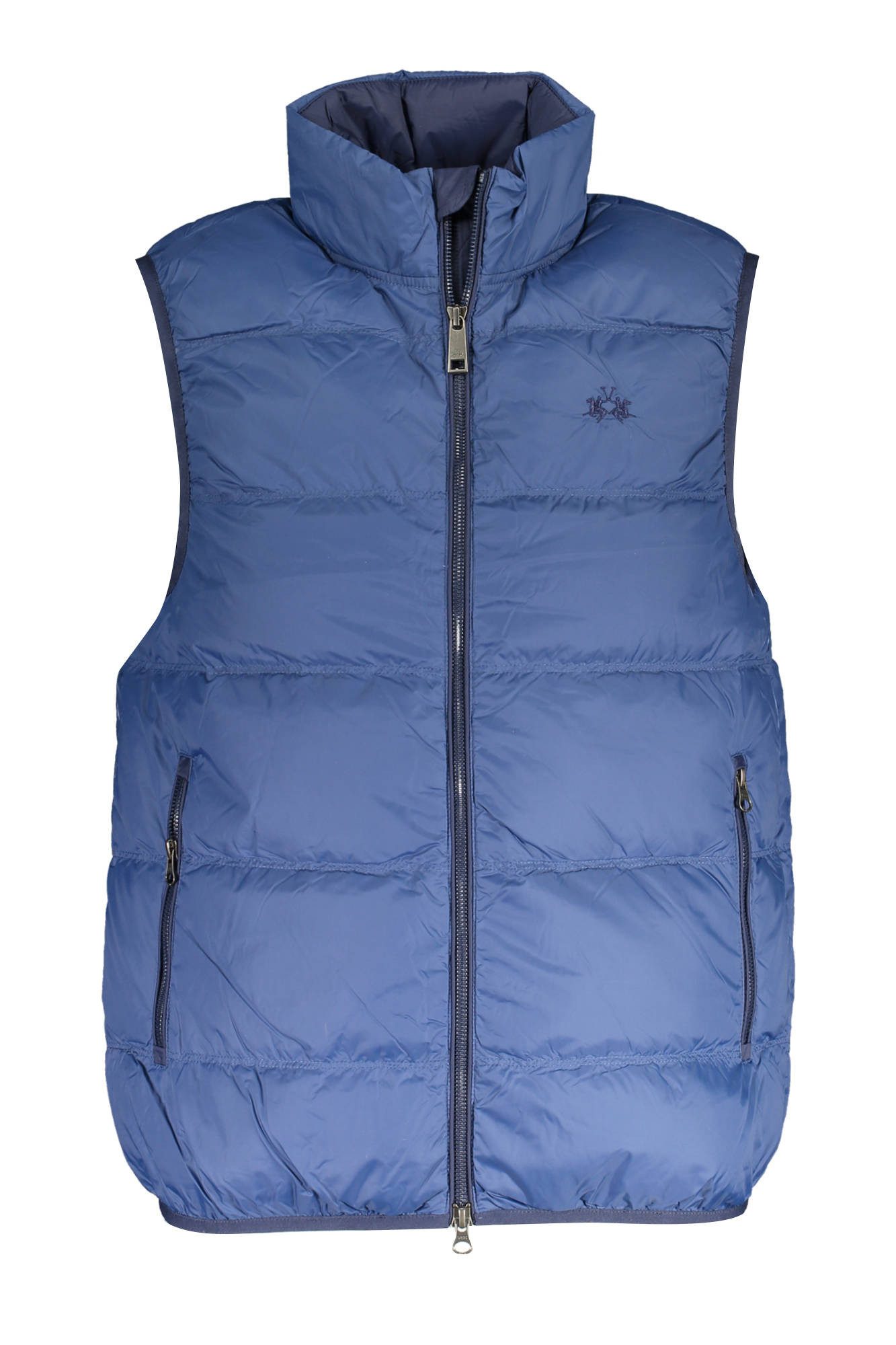 La Martina Outdoorjacke Ärmelloses Herrenhemd Blau - Kontraste, Stickerei & Taschen