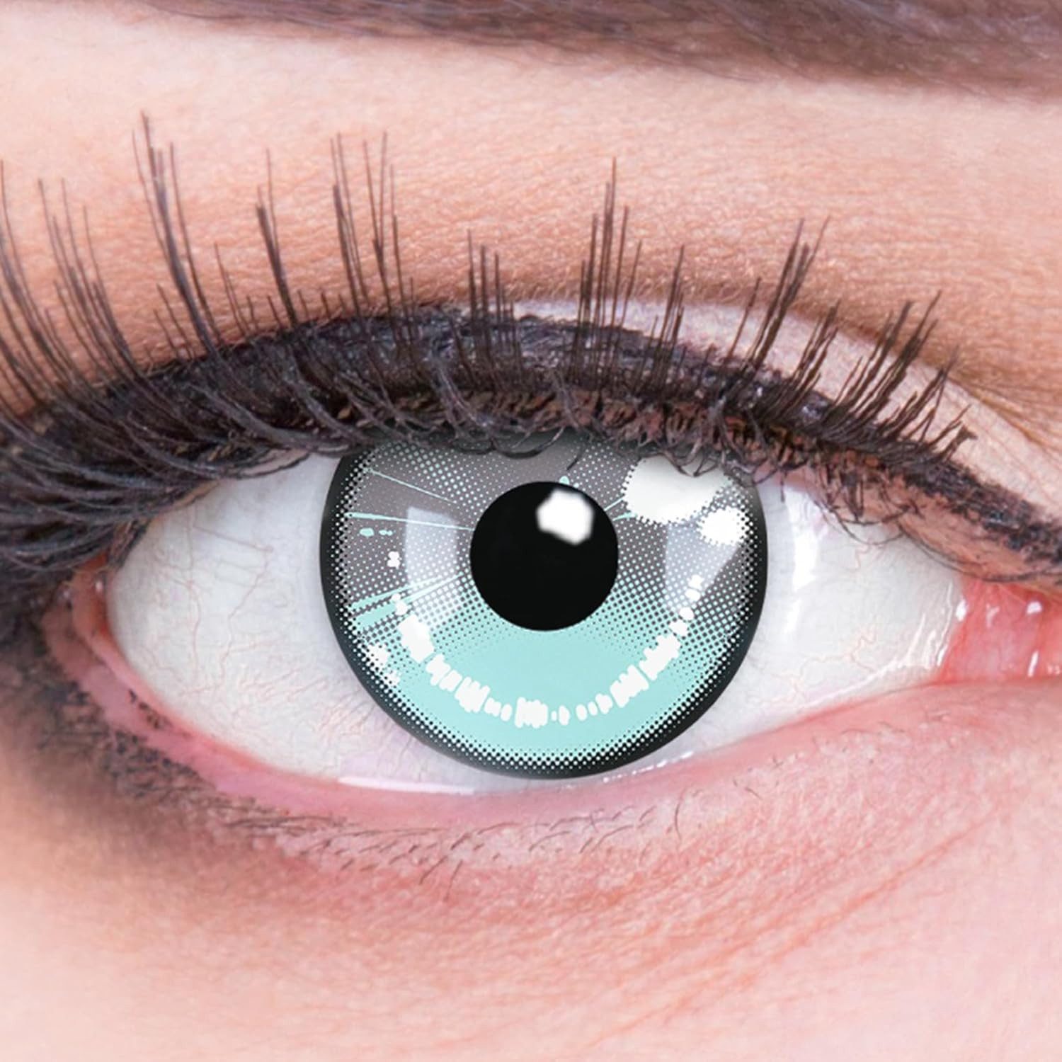 MeralenS Jahreslinsen Farbige Anime Arc 2 Gray Kontaktlinsen - Ohne Stärke für Cosplays