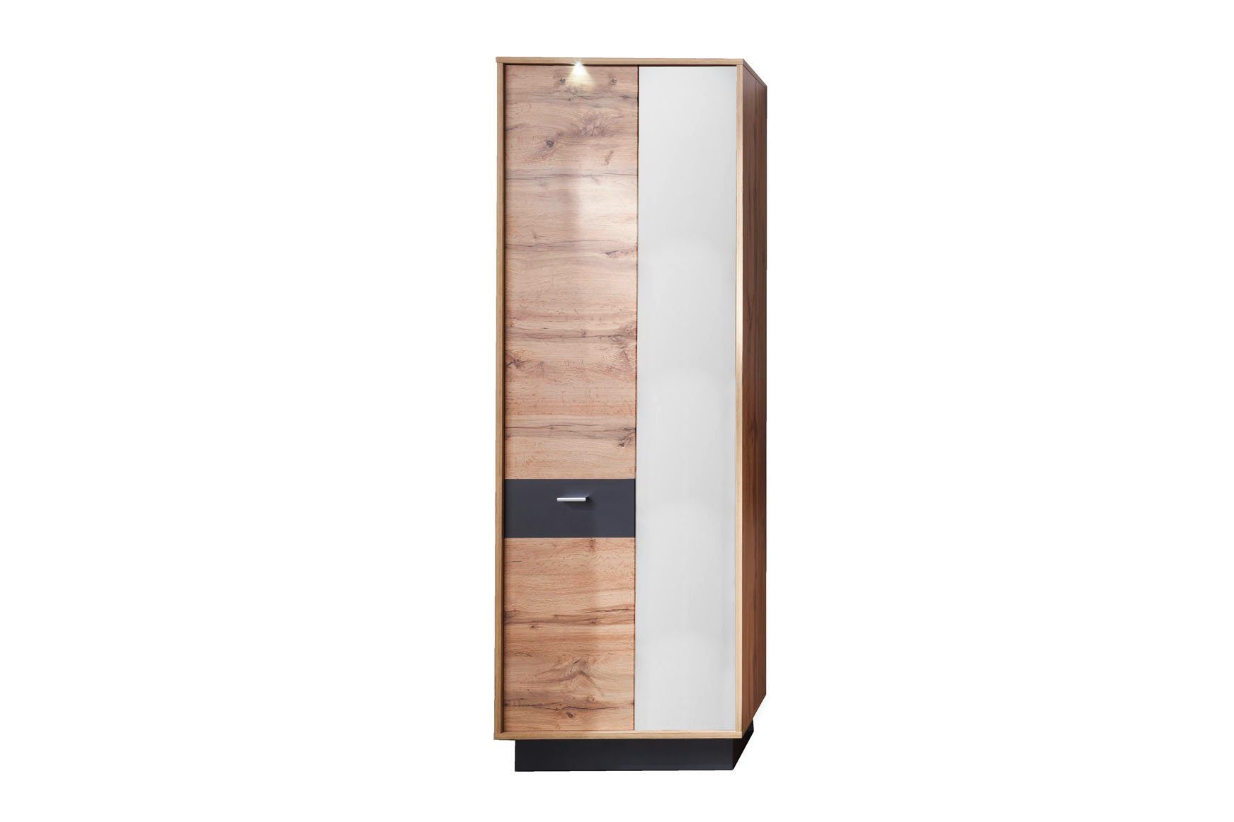 ebuy24 Kleiderschrank Coris Eiche D (1-St) 2 inkl. Türen, Kleiderschrank Licht