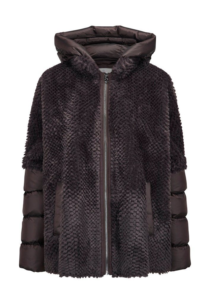 Milestone Winterjacke Kurzhaarpelz Ultraleichtes Cape im Fake Fur-/Stepp-Mi günstig online kaufen