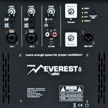 Fame Audio Lautsprechersystem (Everest 8, Mobile Akku Lautsprecher, Aktives PA Säulensystem)