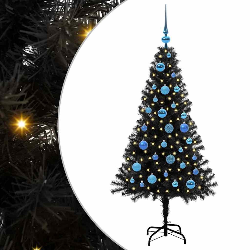 vidaXL Künstlicher Weihnachtsbaum Weihnachtsbaum Schwarz 150 cm PVC