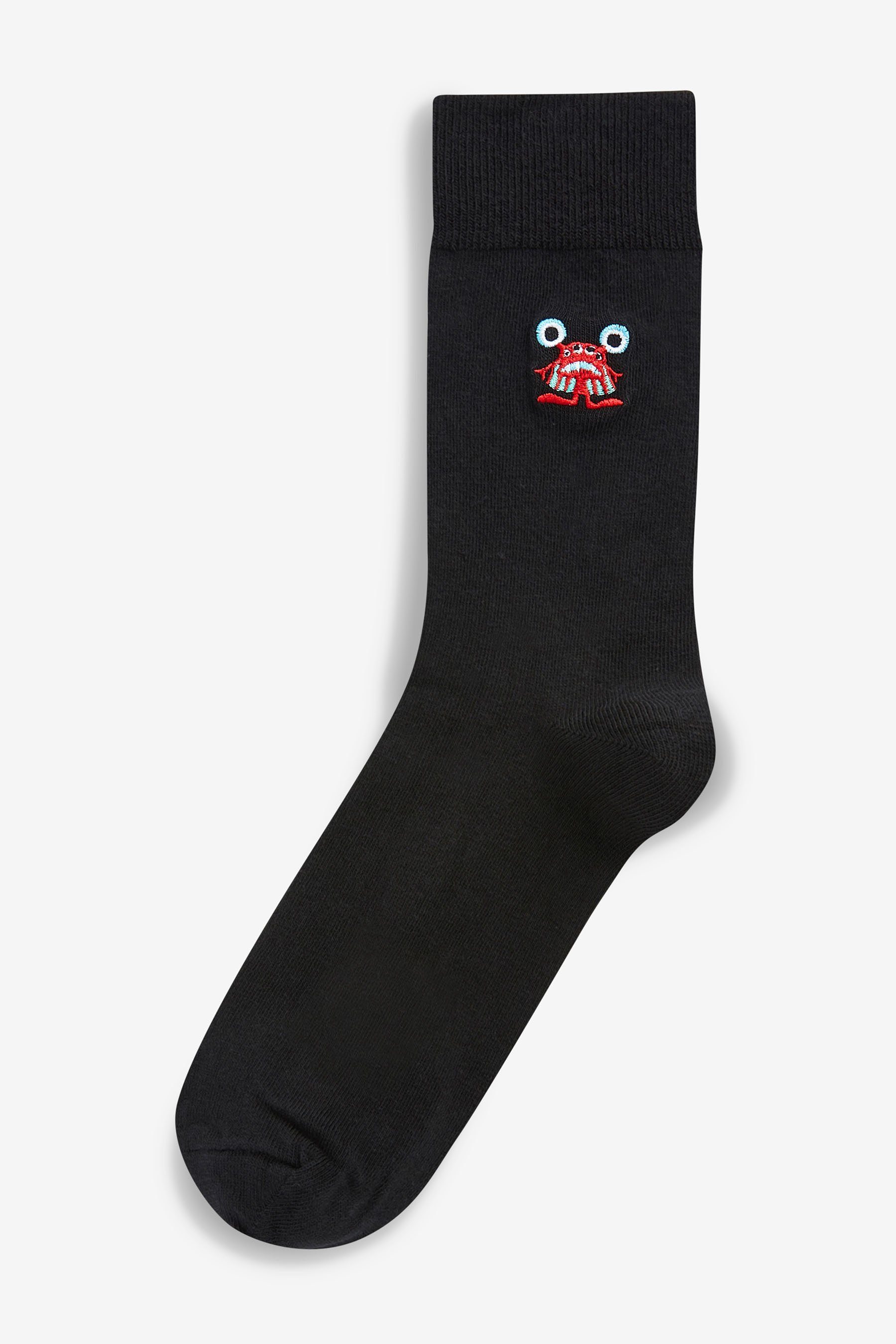 Socken mit (8-Paar) Black Bright Stickerei Monster Next Kurzsocken