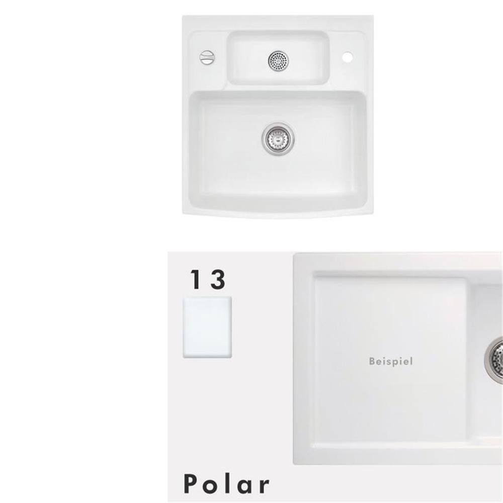 Systemceram Küchenspüle Spülmodul KeraDomo CENTRA 60 (für 60 cm Arbeitsplattentiefe) Polar, 59,5/625 cm