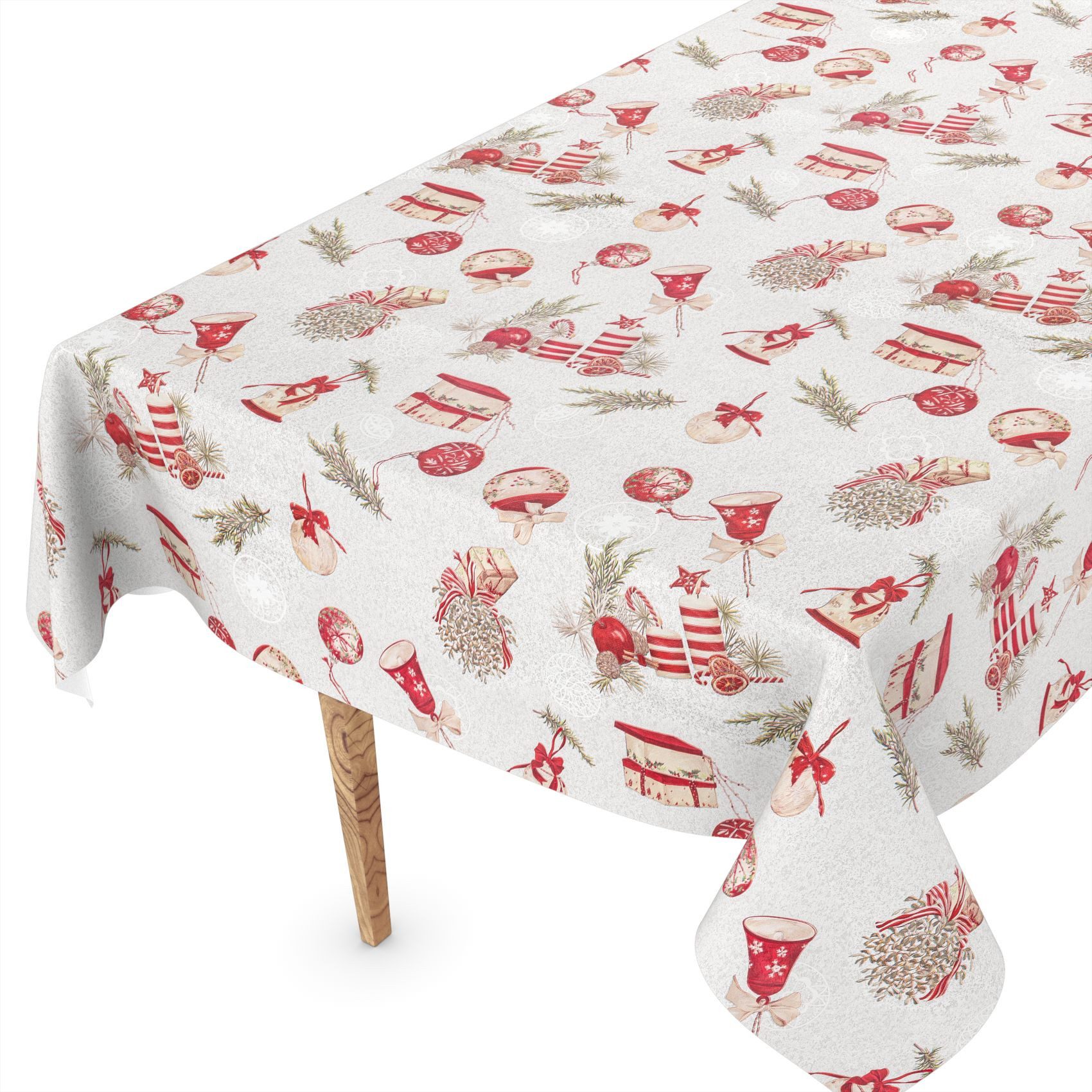 ANRO Tischdecke Wachstuch abwaschbar Weihnachtsschmuck Tischwäsche (Einzels günstig online kaufen