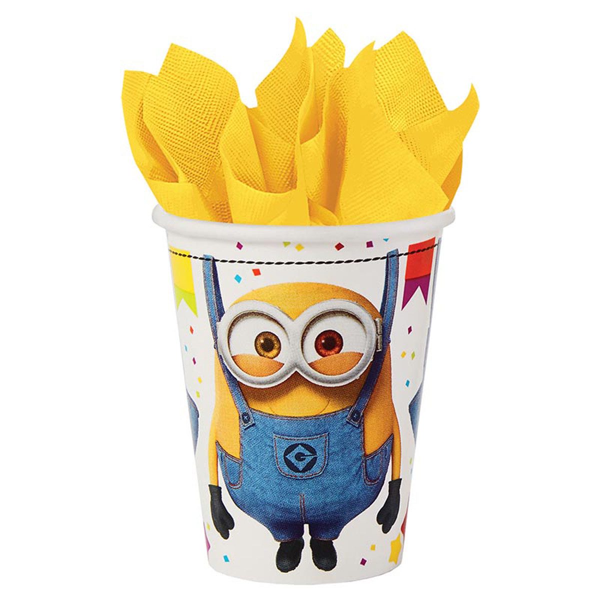 Amscan Einwegbecher 'Minions' Tischdeko, Pappbecher 250ml/8Stk., Papier, Pappe