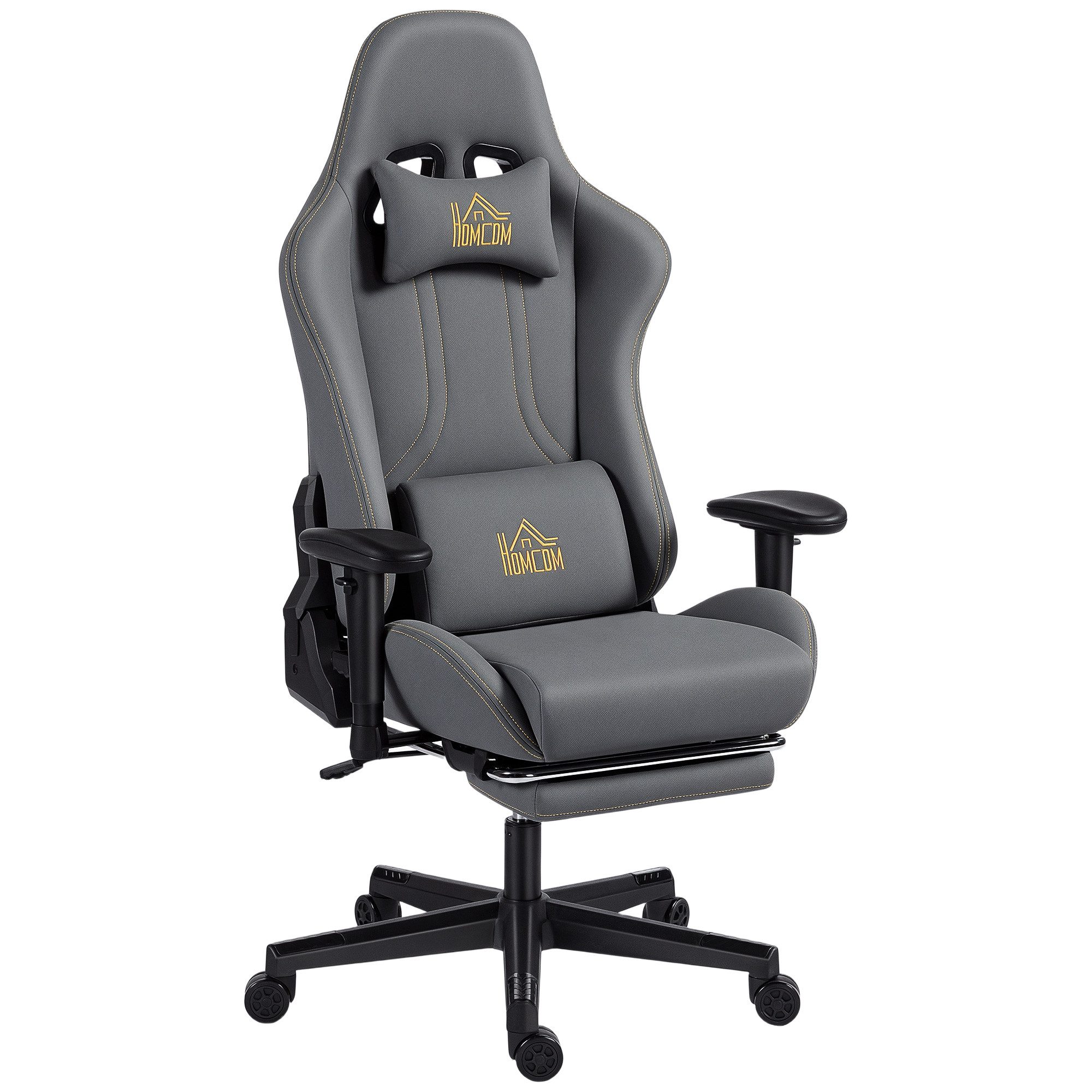 HOMCOM Gaming-Stuhl mit 3D-Armlehnen, rollbarer Schreibtischstuhl günstig online kaufen