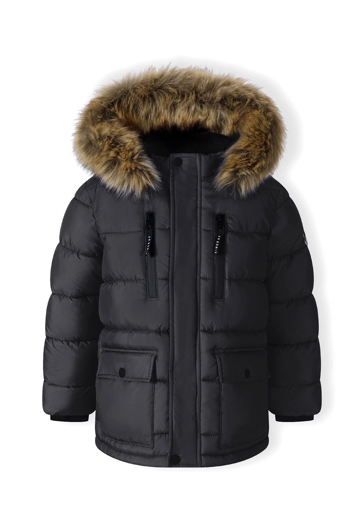 MINOTI Parka für Jungen mit Fellimitat wattiert, vier Taschen