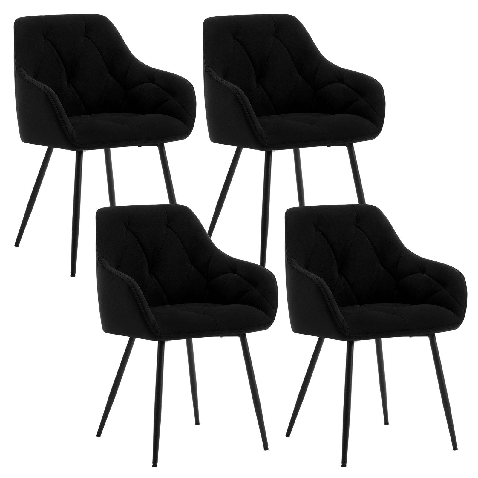 Woltu 4-Fußstuhl (Set, 4 St), Esszimmerstühle ergonomischer aus Samt günstig online kaufen
