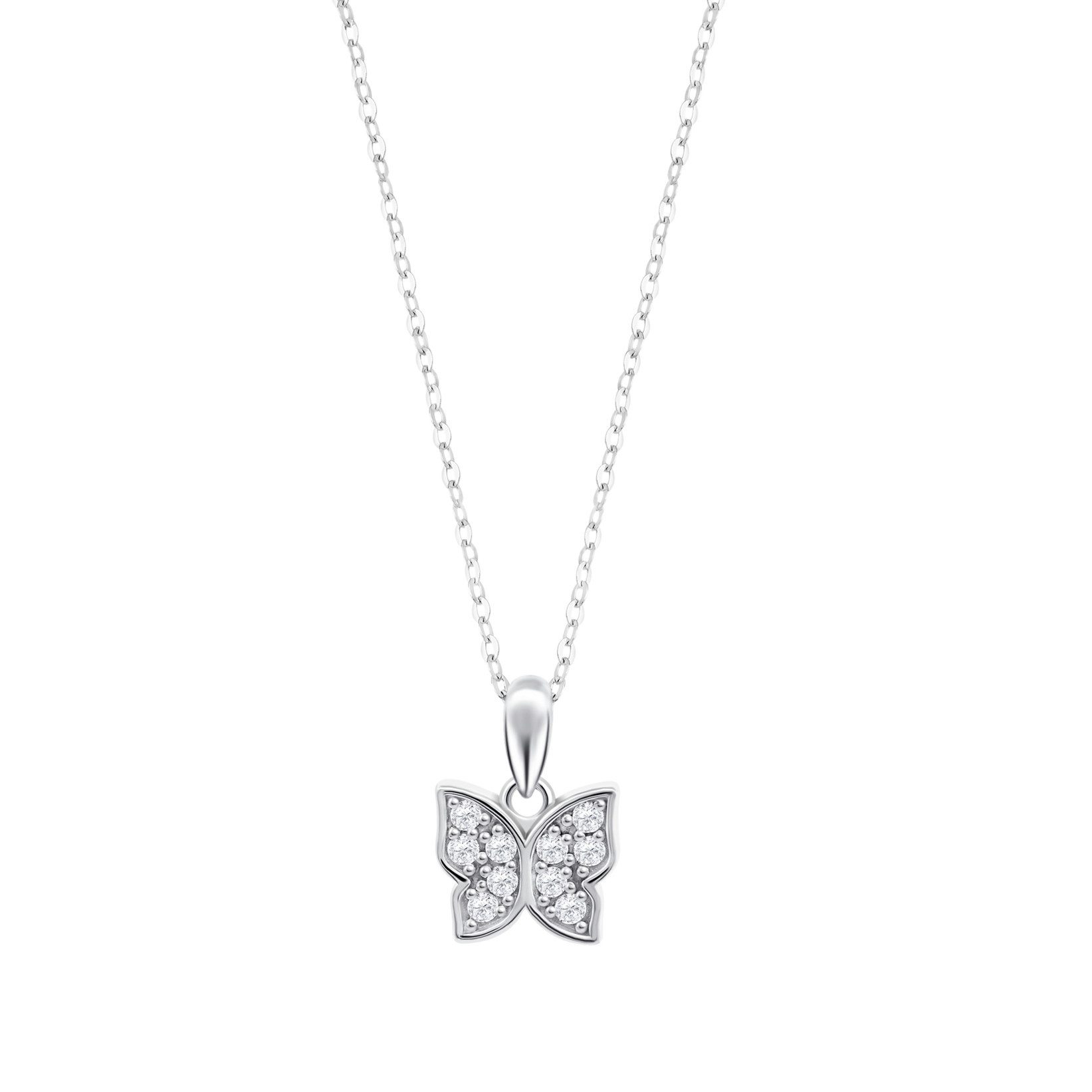 Lotus Kette mit Anhänger Damen Halskette LP3051-1/1 Silber Schmetterling Zirkonia 42+3 cm