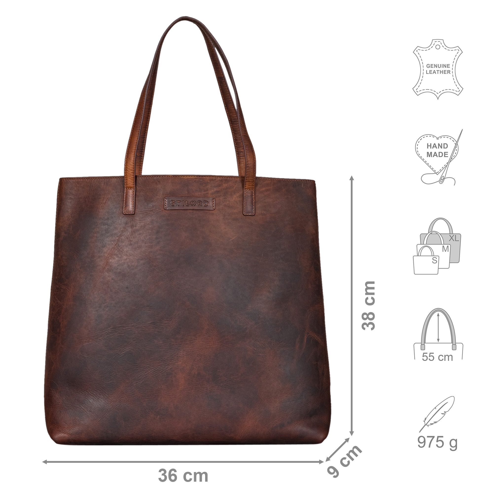 STILORD Handtasche "Carlotta" Leder Shopper Tasche Damen Groß