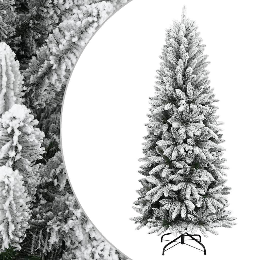 furnicato Künstlicher Weihnachtsbaum Weiß-Grün 120 cm mit Klappdesign und, Klappbare Tanne mit Stahlständer und realistischen PVC-PE-Spitzen