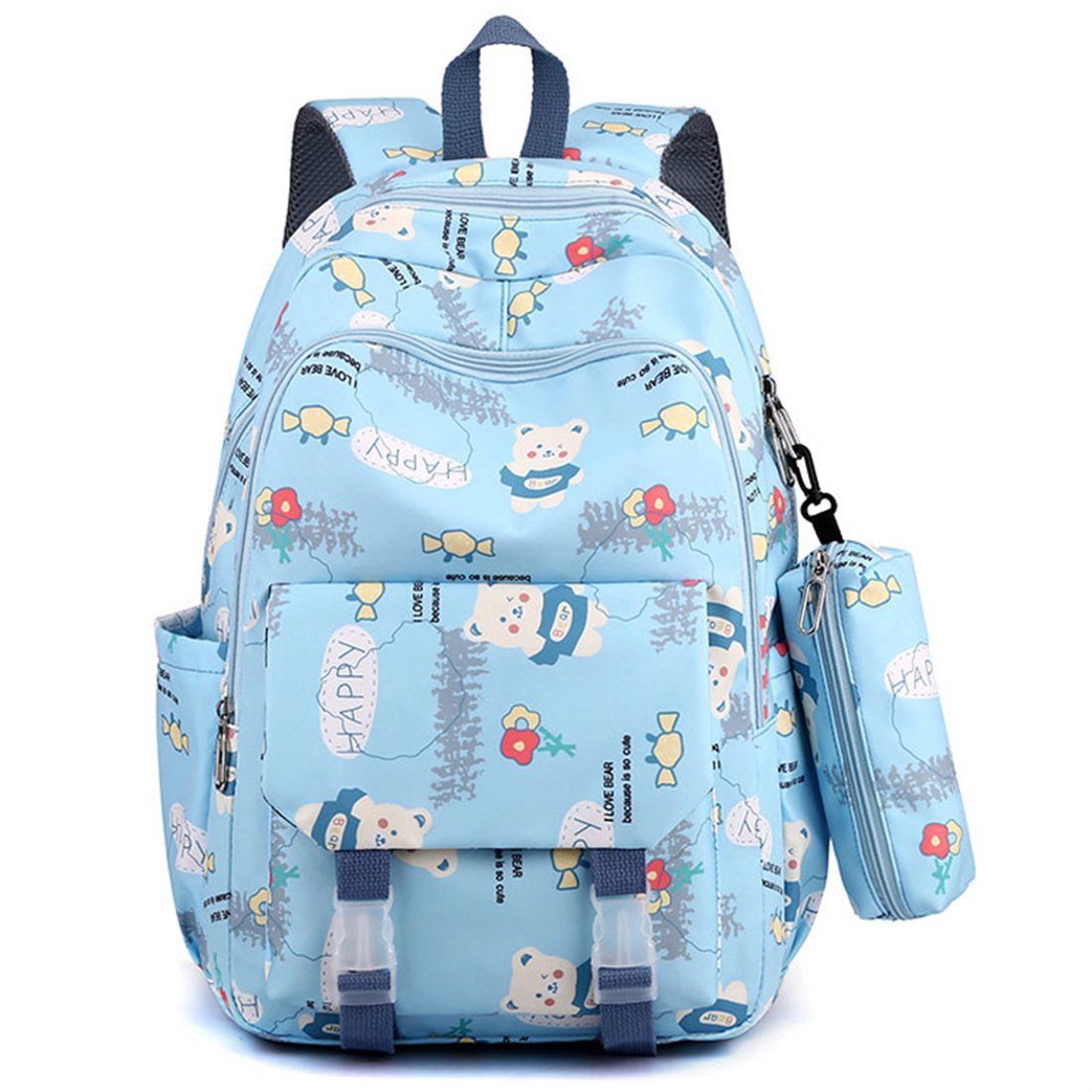 DÖRÖY Schulranzen Student casual Schultasche, große Kapazität Umhängetasche, wasserdicht blau