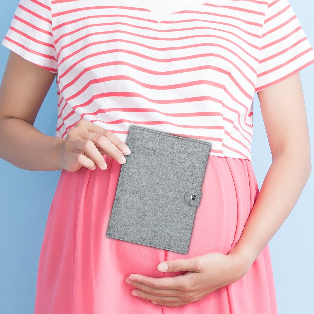 kwmobile Mutterpass-Hülle Mutterpasshülle aus Filz, Hülle für deutschen Mutterpass mit extra Fächern - Cover in