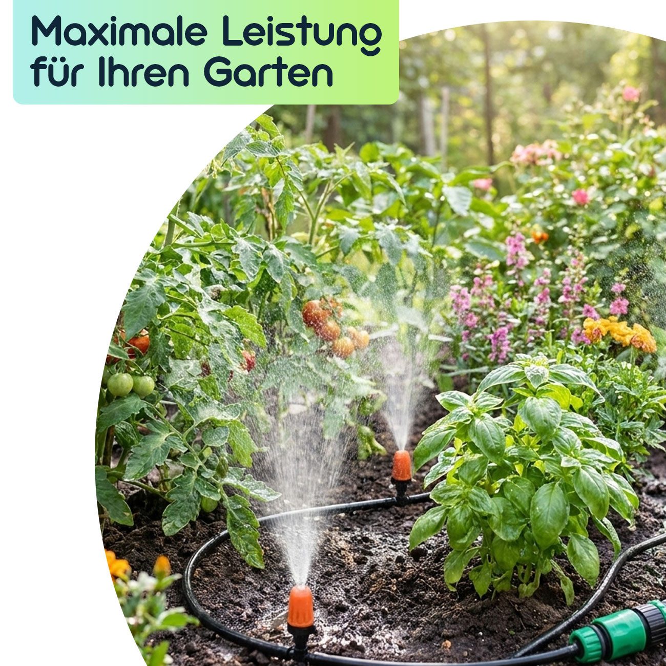 Casativo Bewässerungssystem Pflanzen Bewässerungssystem 20m Schlauch 10 Düsen Bewässerung Garten, (23 St. im Set), Garten-Bewässerung mit Schlauchsystem/wassers – Bild 3 von 5