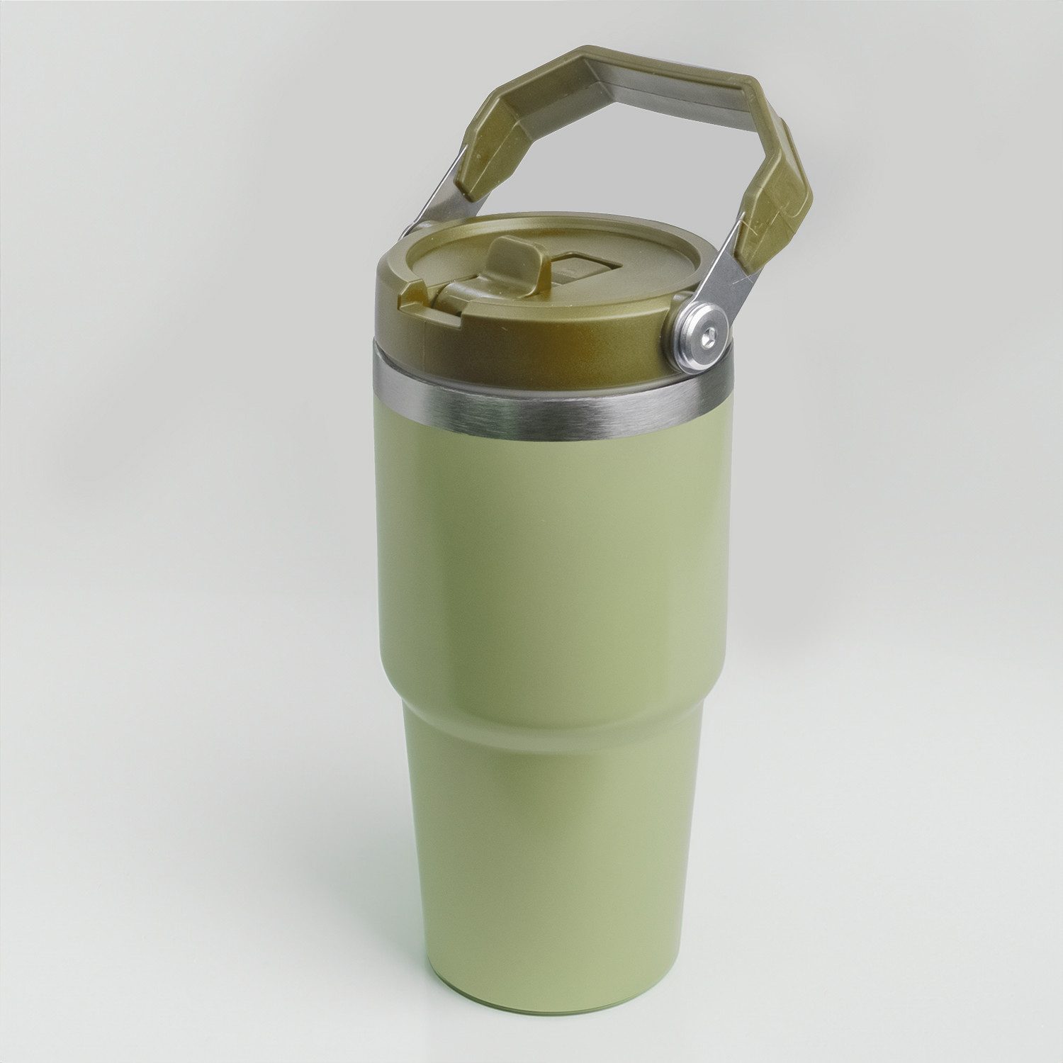 KVOTA Термокружка Кухлі mit abnehmbarem Strohhalm im Deckel und Tragegriff, 500 ml, 1-tlg., Edelstahl, Kunststoff, Strohhalm-Deckel