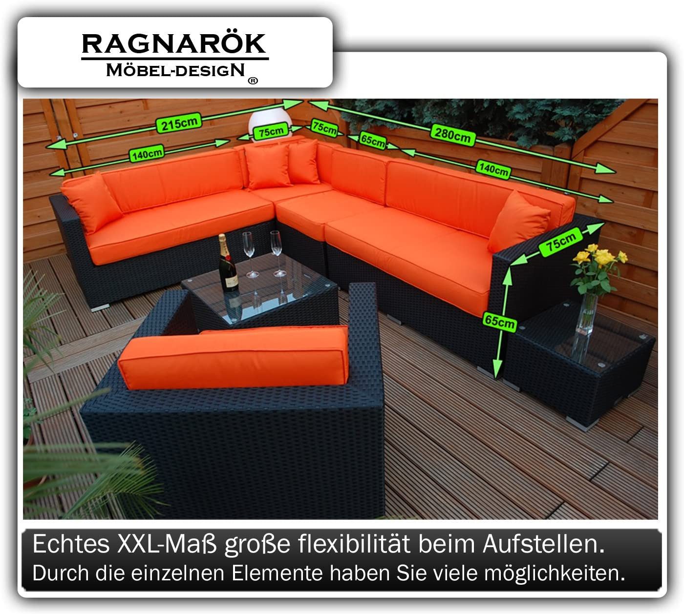 Ragnarök Möbel-Design Gartenlounge-Set Narvik, (Set, Ecklounge, Polyrattan, günstig online kaufen