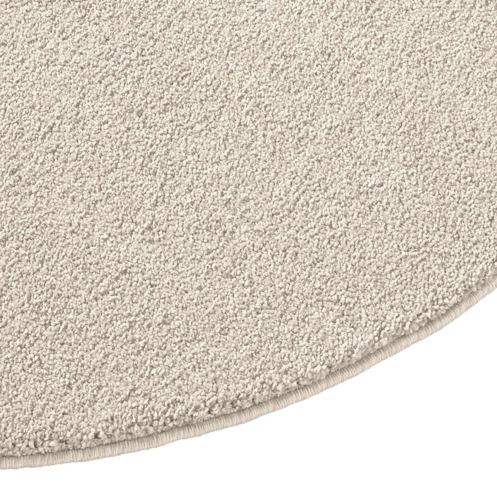 TaraCarpet Teppich Kurzflor-Teppich Madrid Uni, rund, Höhe: 9 mm, uni creme Wohnzimmer Schlafzimmer Esszimmer Kinderzimmer 120x120