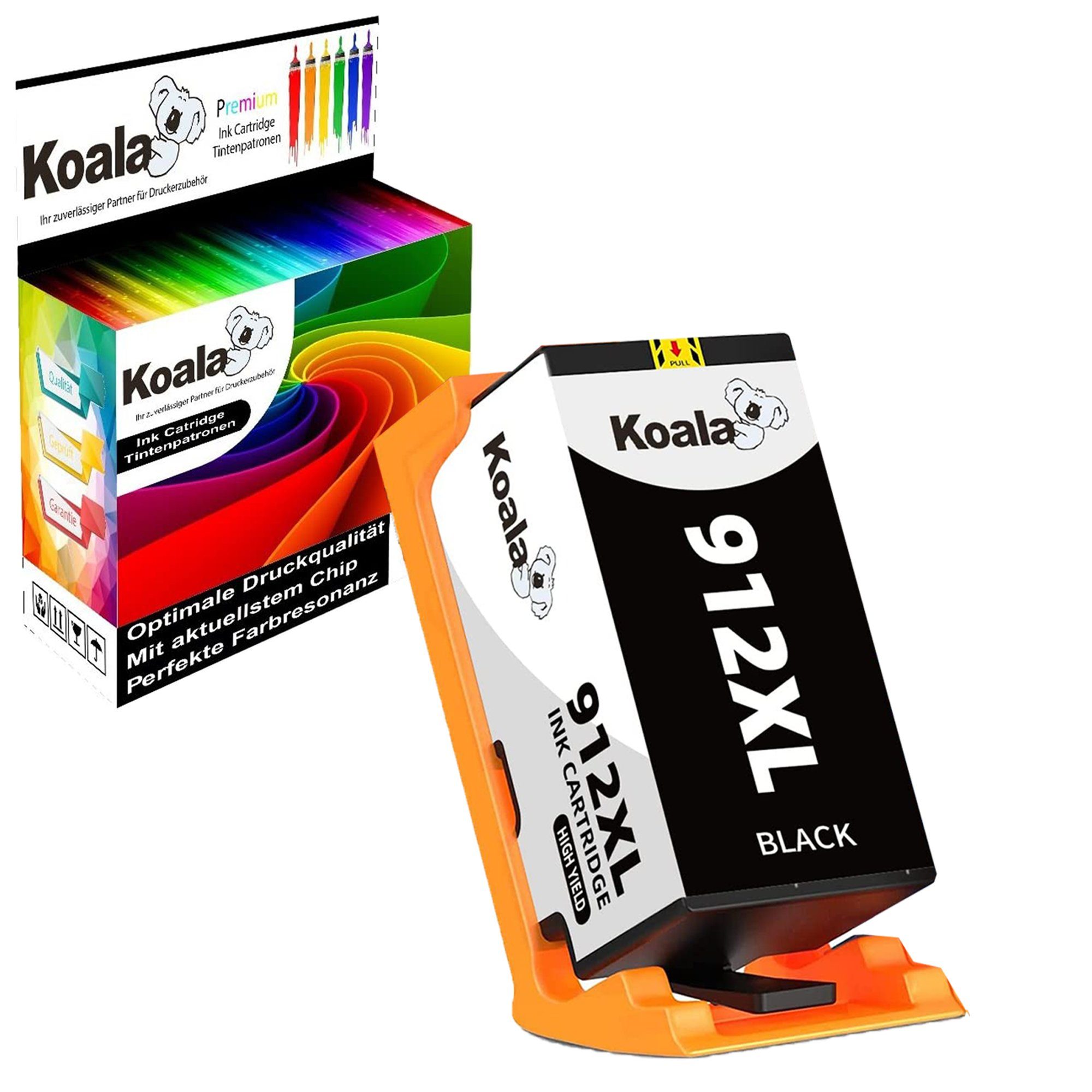 Koala 1PK HP 912XL Schwarz OfficeJet 8012 8014 8015 Pro 8022 8024 8025 Tintenpatrone (Packung, HP 912XL für OfficeJet 8010 8013 8017 Pro 8020 8023 Druckerpatronen)