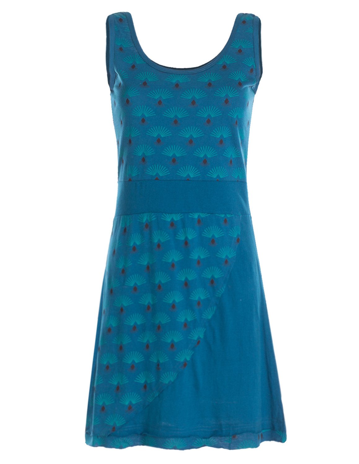 Vishes Sommerkleid Damen Trägerkleid bedruckt Lagendesign Baumwolle Alternative Mode, Boho, Hippie, Ethno, Festival