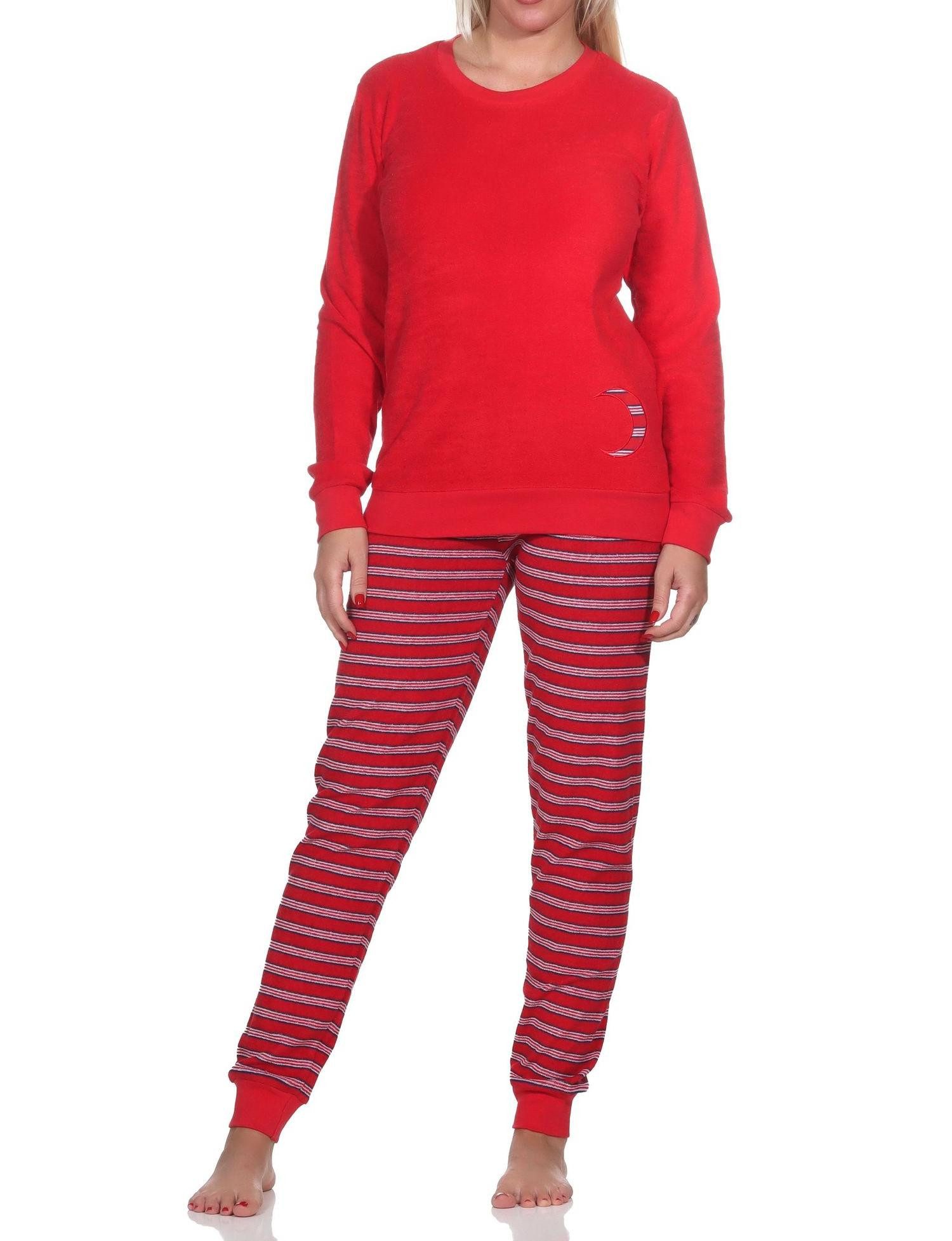 Normann Pyjama Normann Damen Frottee Schlafanzug mit Bündchen - auch in Übergrössen