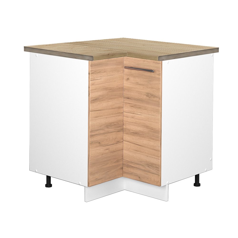 Vicco Eckunterschrank Fame-Line, Goldkraft Eiche/Weiß, 80.5 günstig online kaufen