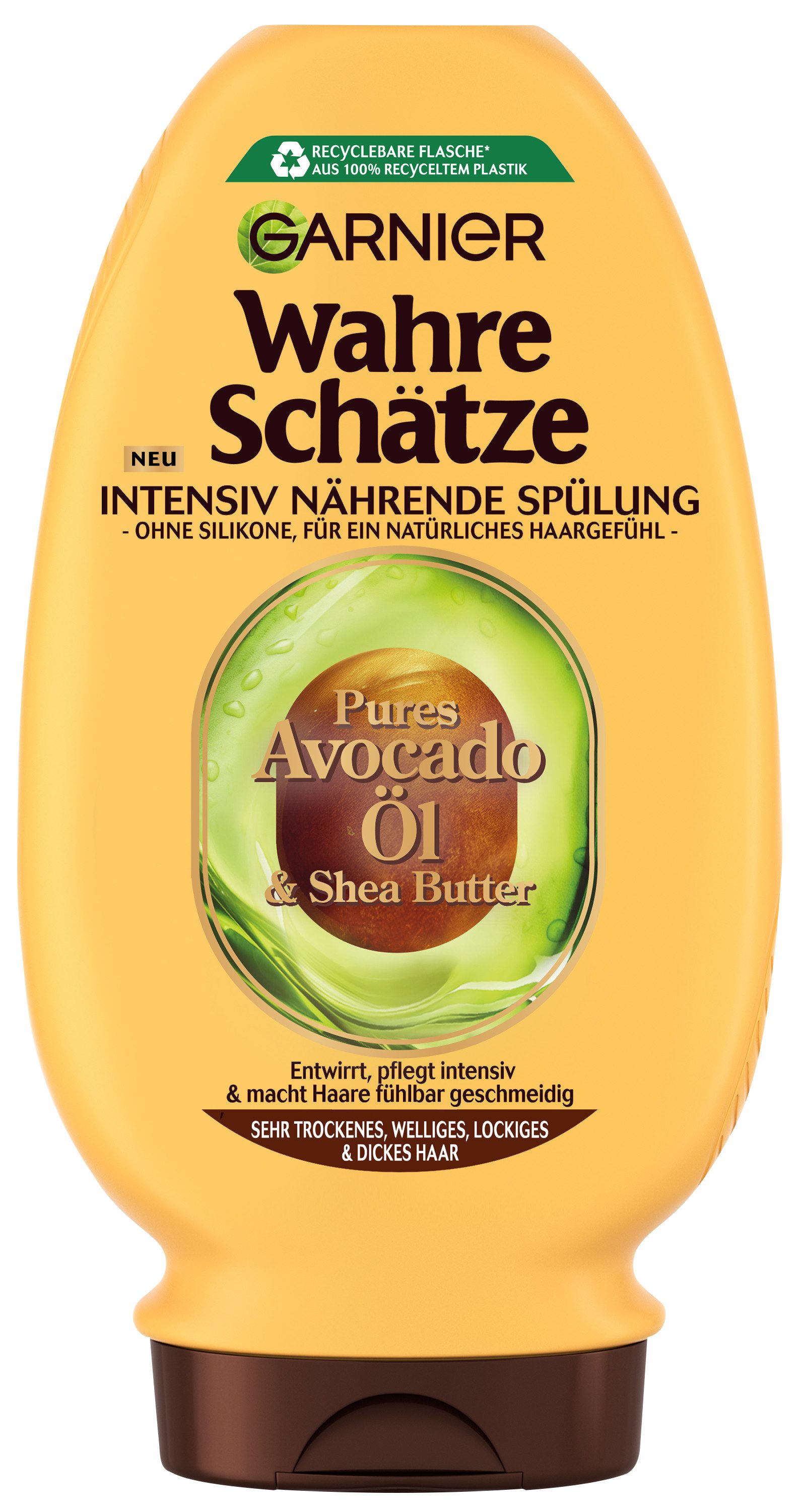 GARNIER Haarspülung Garnier Wahre Schätze Intensiv Nährende Spülung Avocado-Öl, Packung, 6-tlg., für trockenes, welliges, lockiges und dickes Haar, ohne Silikone