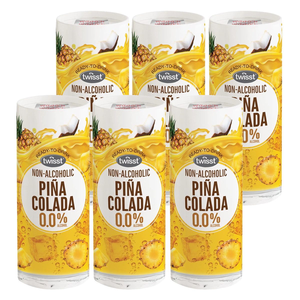 twisst Softgetränk, Twisst Pina Colada Kokosnuss und Ananas ohne Alkohol 240ml 6er Pack