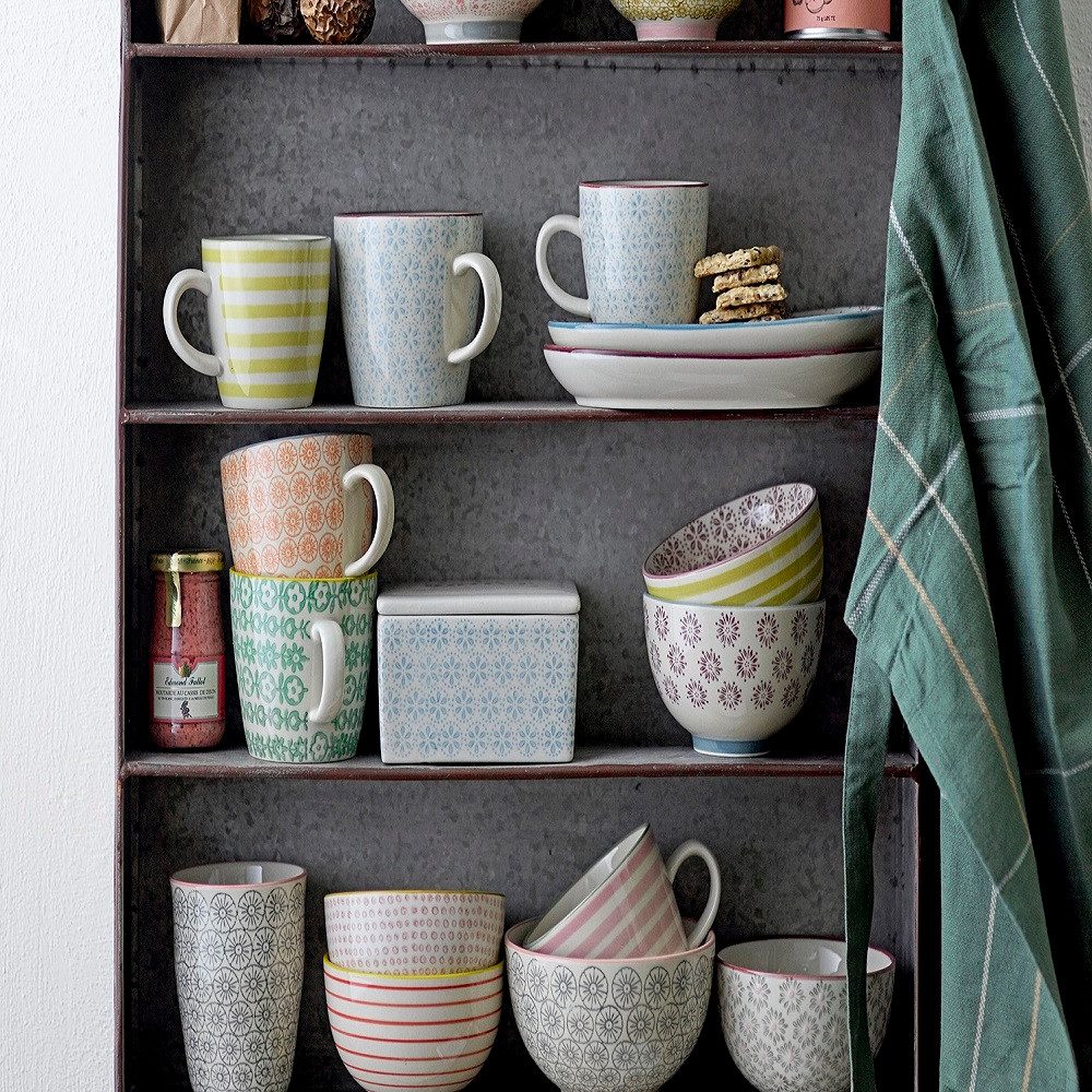 Bloomingville Becher Bloomingville Patrizia Becher Yellow Steingut 4er Set, Steingut