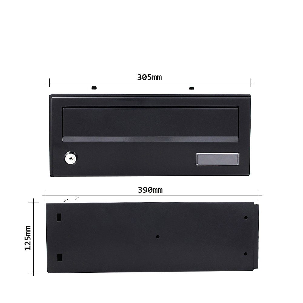 Profirst Briefkasten Mail PM 190 Modul Briefkasten (Farbe: Schwarz), Namensschild