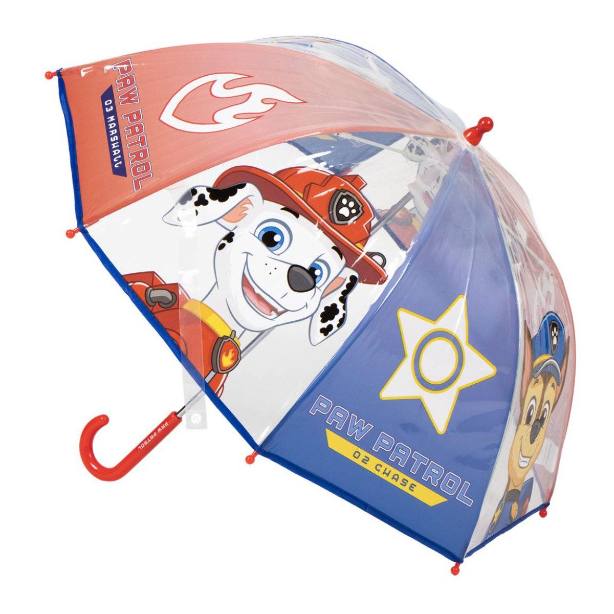 PAW PATROL Regenschirm-Wanderstock Kinder Ø 45 cm Regenschirm manueller Bubble-Schirm & Wetterschutz