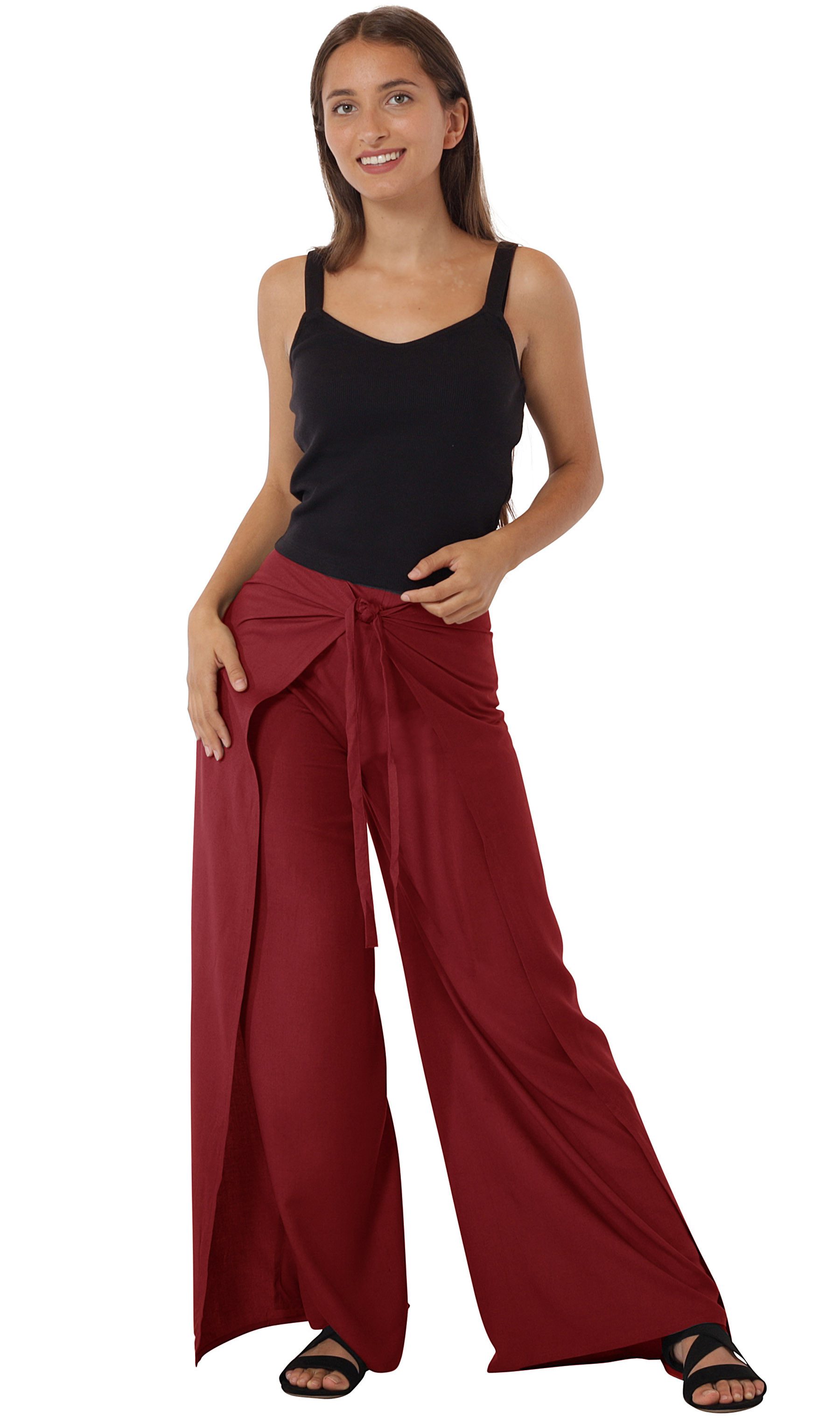 Leucht-Welten Pumphose Wickelhose aus bequem fallenden Material Rot für Damen wie Herren