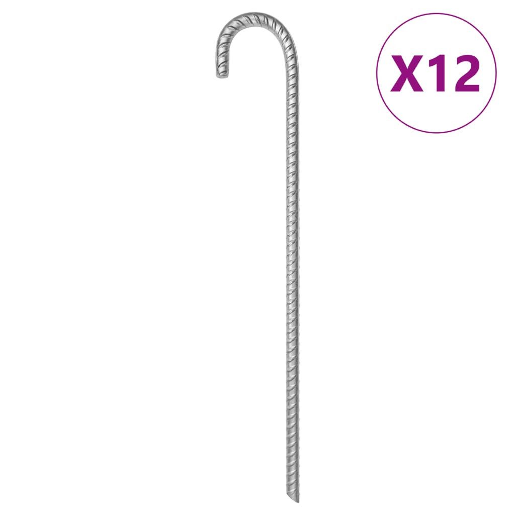 vidaXL Zeltstange Zeltheringe 12 Stk. 41,5 cm Ø12 mm Verzinkter Stahl, (12-St)