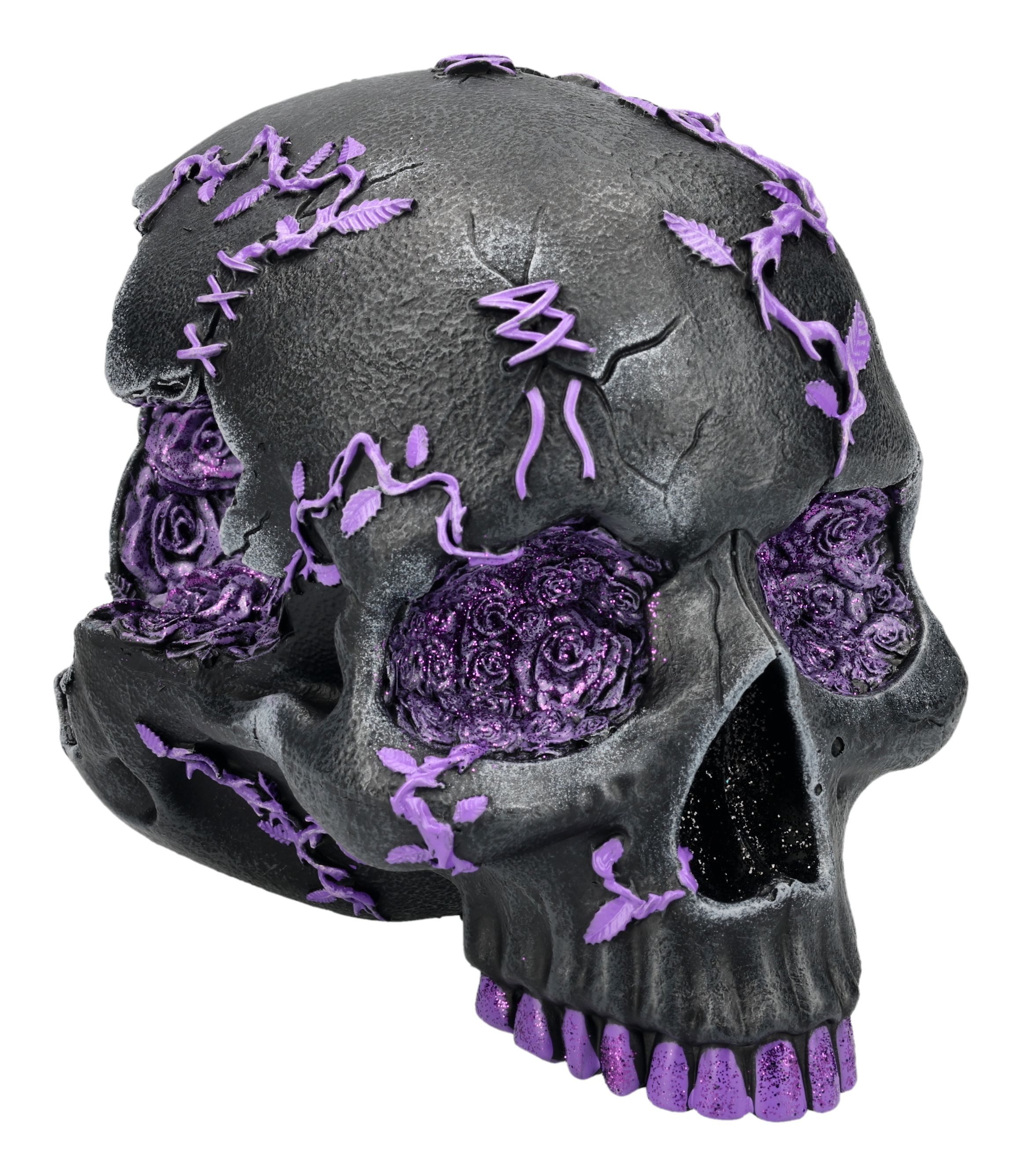 Dekofigur Totenkopf Figur – Geode Schädel Gothic Deko Statue 16 cm Dekoschädel