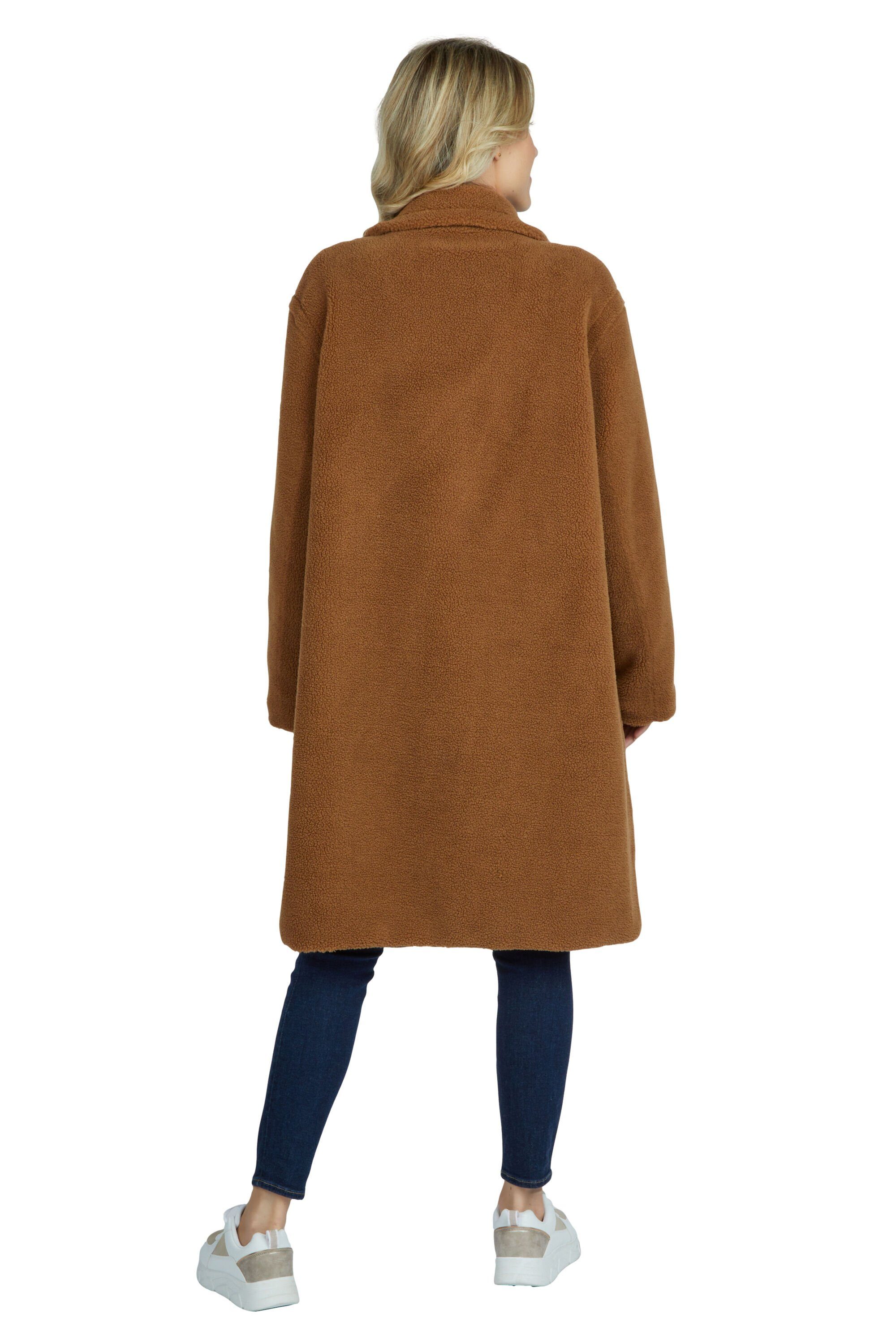 White Label Langmantel mit breitem Reverskragen