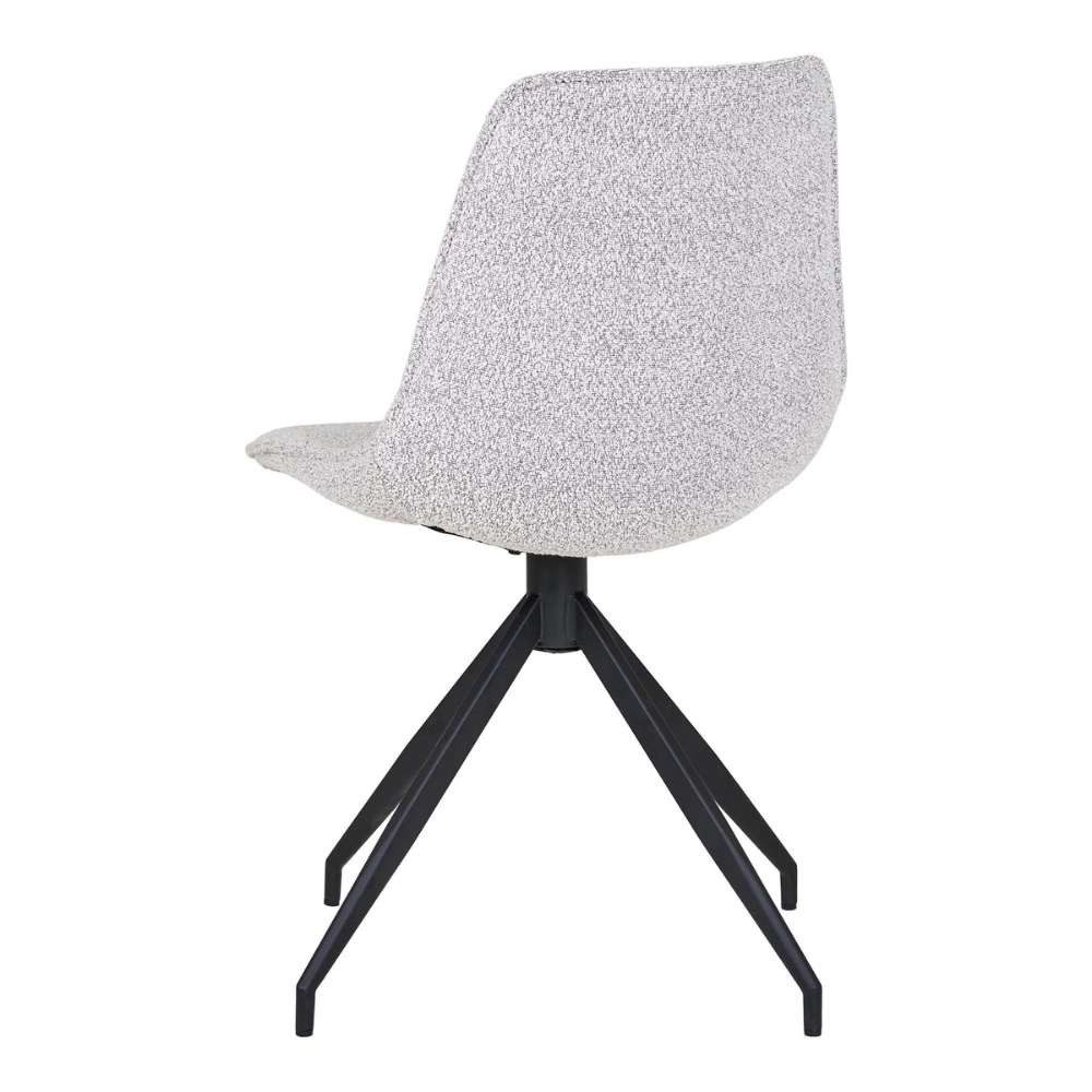 LebensWohnArt Stuhl Modernes 2er-Set Drehstuhl CANNES sand Bouclé Schalensitz