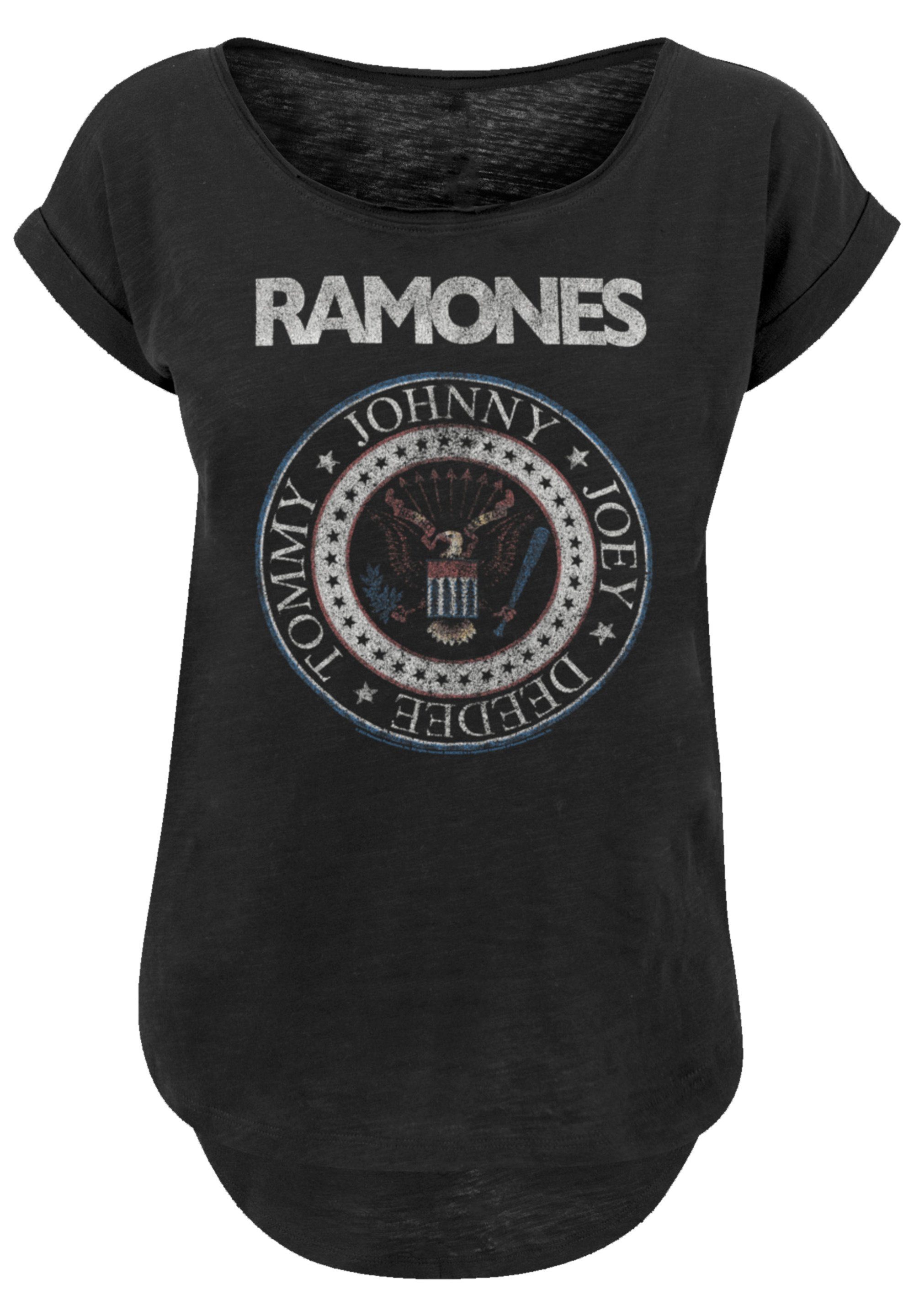 F4NT4STIC Premium Musik White Seal T-Shirt And Rock Qualität, Red Band, Rock-Musik Band Ramones