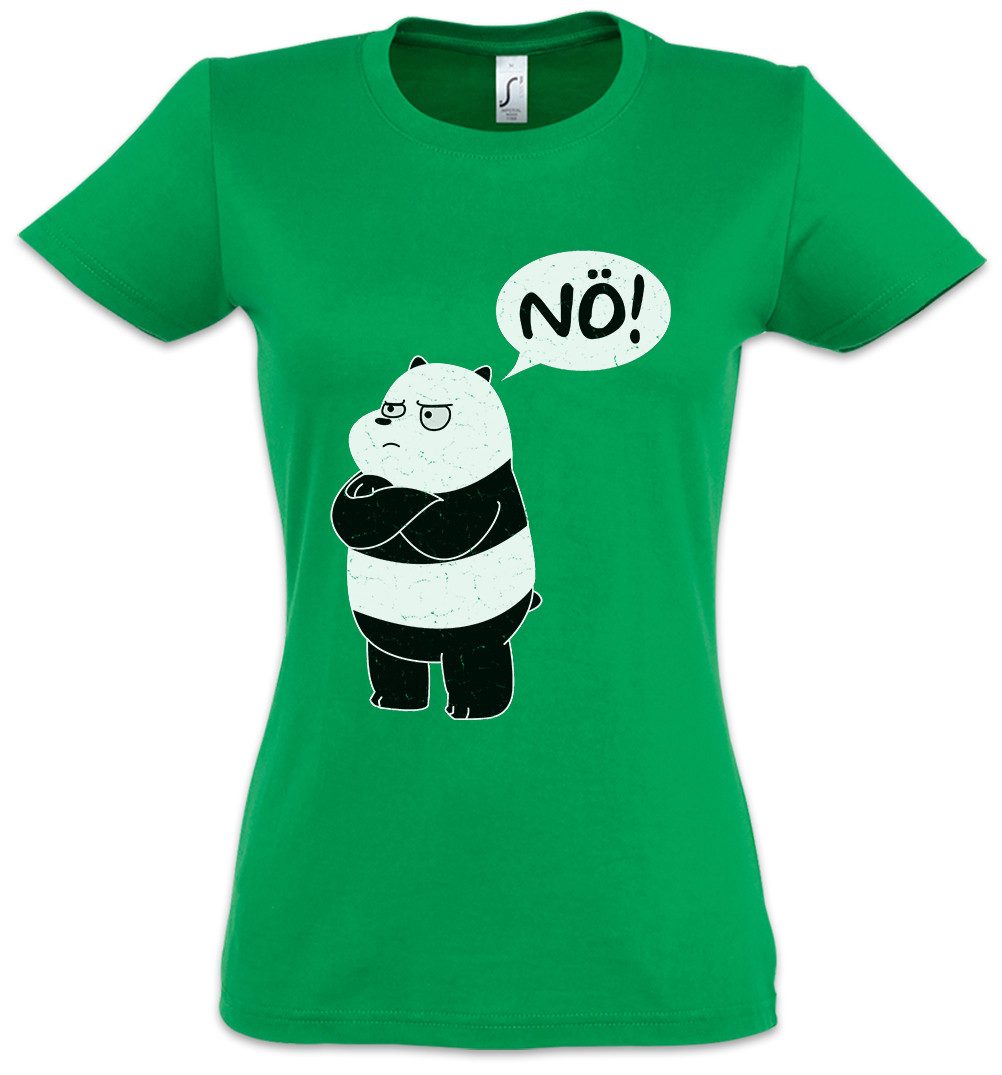 Print-Shirt Nö Panda Damen T-Shirt Cute No Nei Spaß Fun Geschenk Bear Bambus