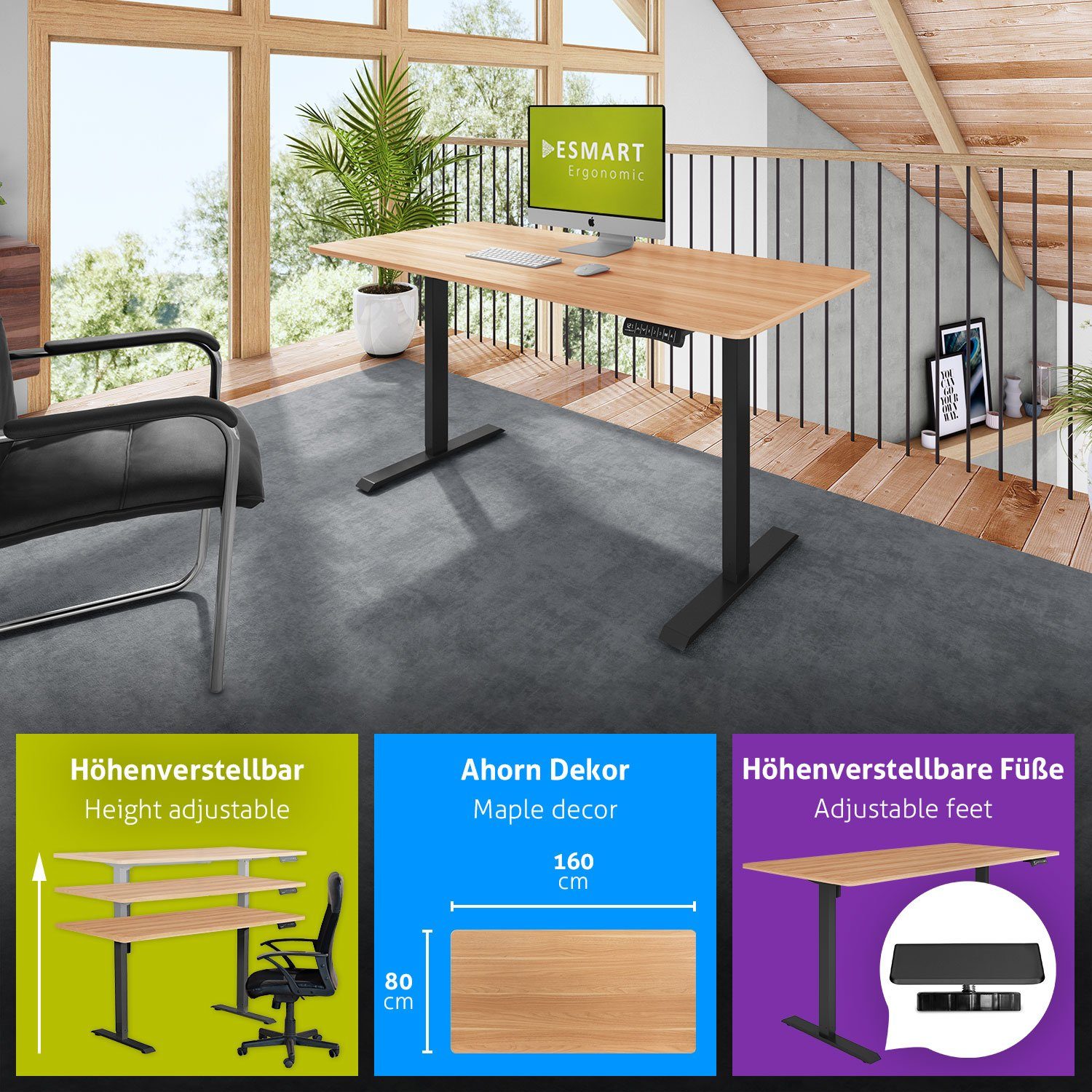 ESMART Schreibtisch ESMART Germany, ETX-121 Elektrisch günstig online kaufen