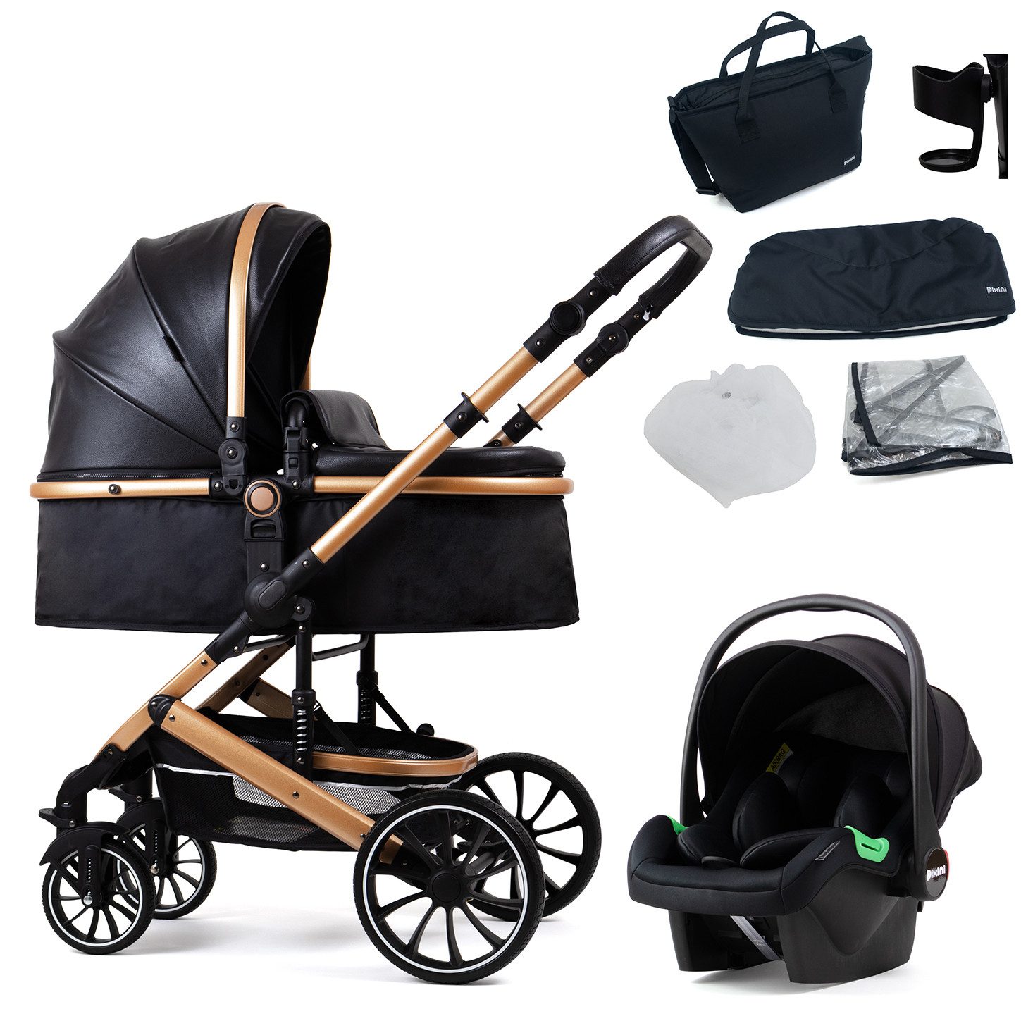 Pixini Kombi-Kinderwagen Pixini Nelio Kinderwagen 3in1 Set